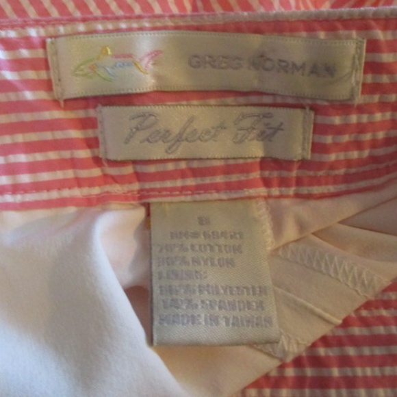 Greg Norman Seersucker Pink Golf Skort Skirt VTG - Picture 6 of 8